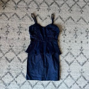 Blue Peplum Bodycon Dress - Forever 21 (runs small)